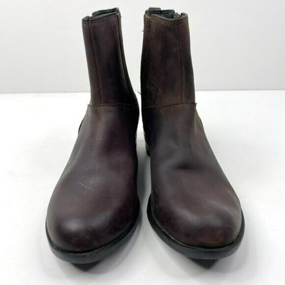 Sorel Boots Womens Size 7 Lolla Chelsea Ankle Booties Brown Leather Pull On - Picture 2 of 7